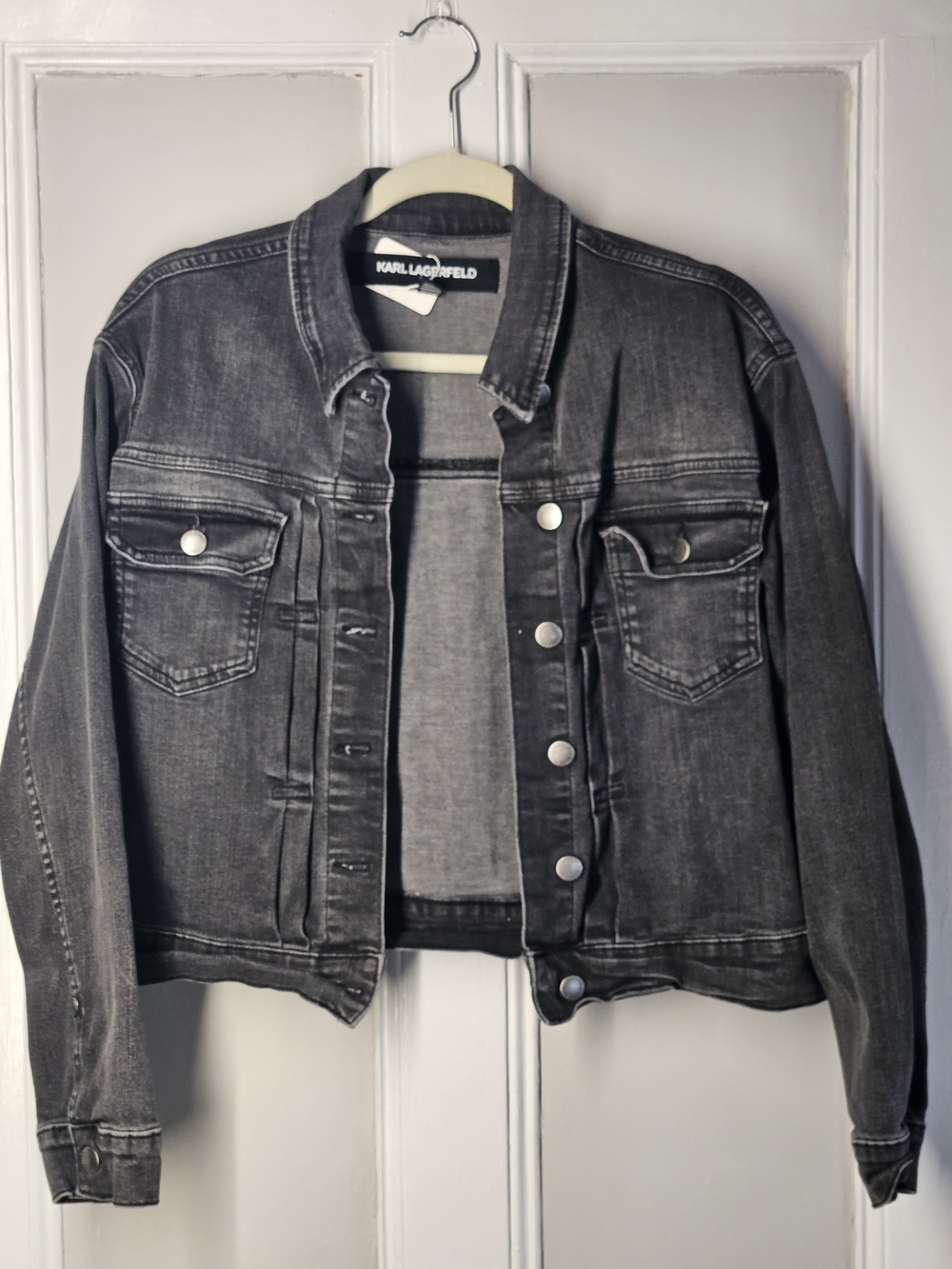 KARL LAGERFELD Washed Black Denim Jacket